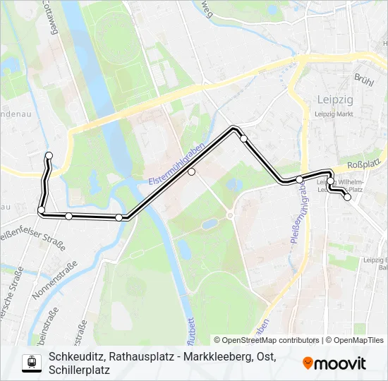 Трамвай 11: карта маршрута