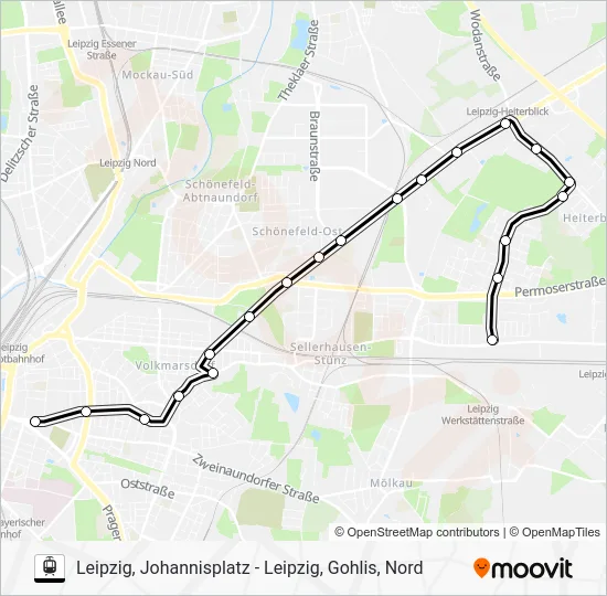 Трамвай 12: карта маршрута