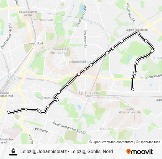 Трамвай 12: карта маршрута