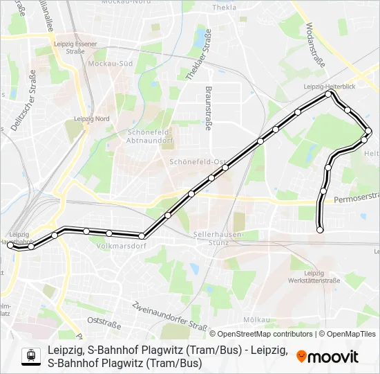 Трамвай 14: карта маршрута