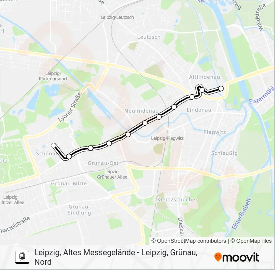 Трамвай 15: карта маршрута