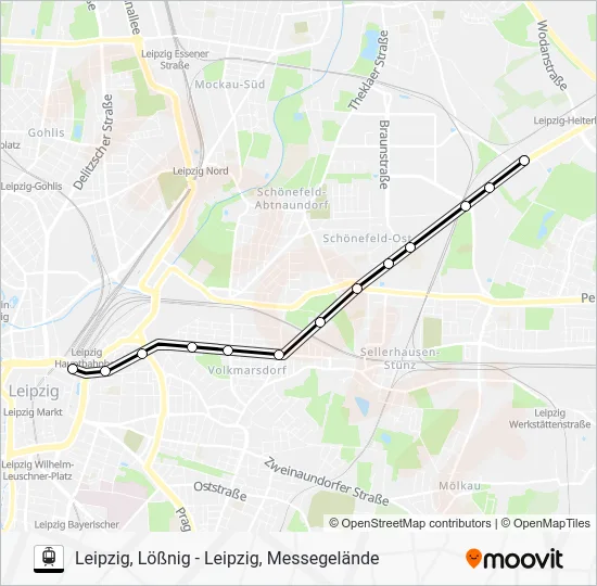 Трамвай 16: карта маршрута