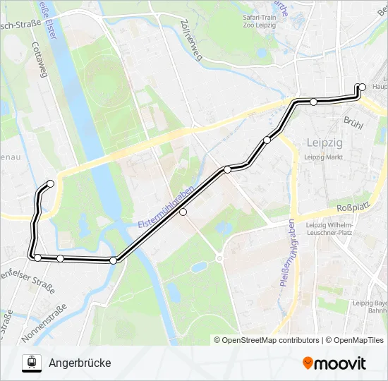 Трамвай N10: карта маршрута