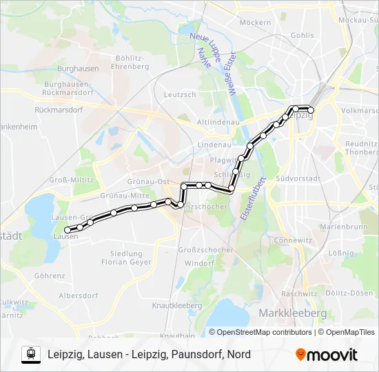 Трамвай N17: карта маршрута