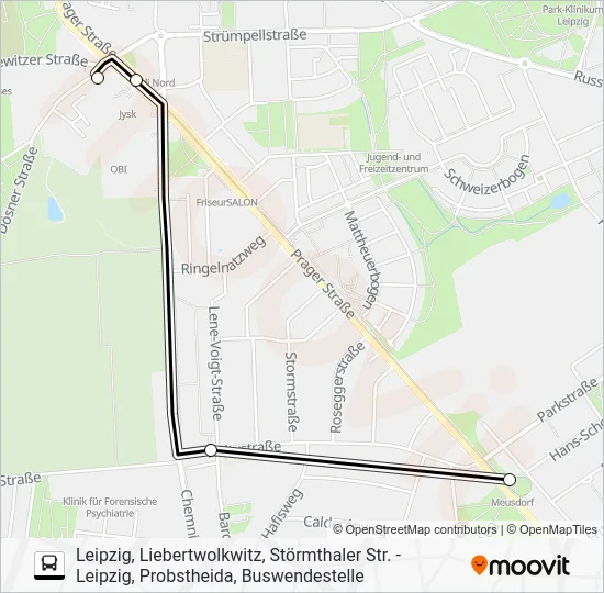 Автобус 75: карта маршрута