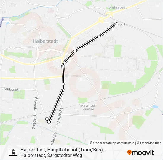 Трамвай 2: карта маршрута