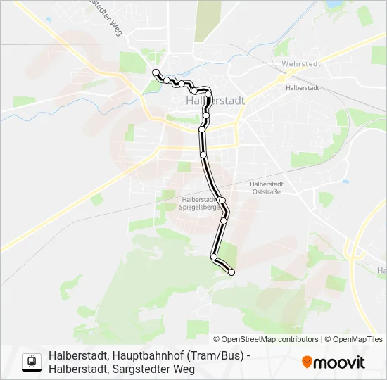 Трамвай 2: карта маршрута