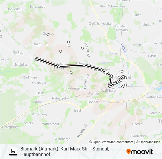 Автобус 930: карта маршрута