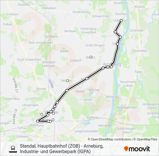 Автобус 970: карта маршрута