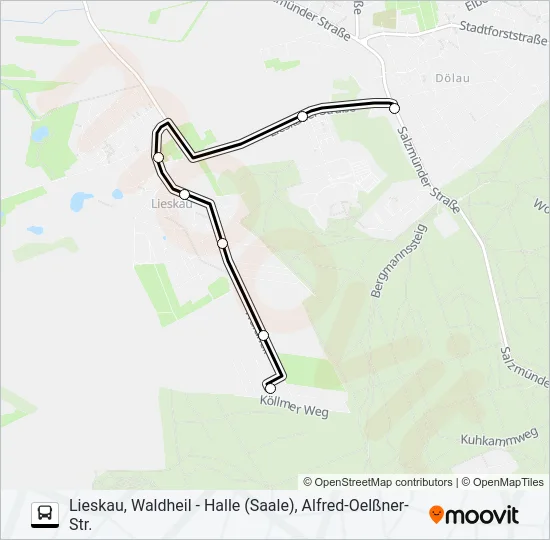 382 Bus Line Map