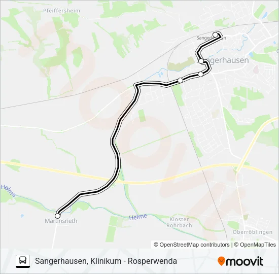 Автобус 453: карта маршрута