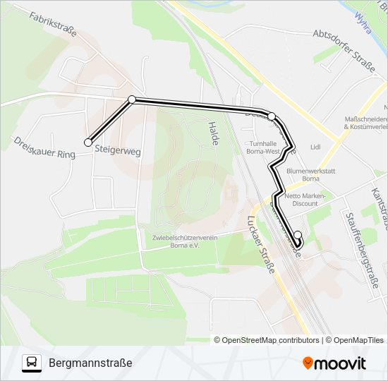 Автобус B: карта маршрута