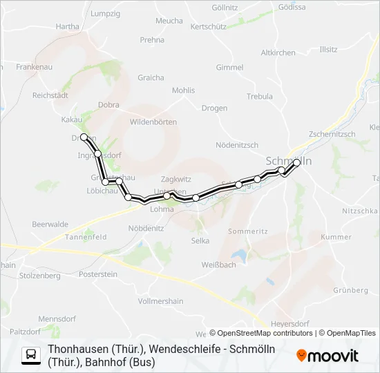 355 Bus Line Map