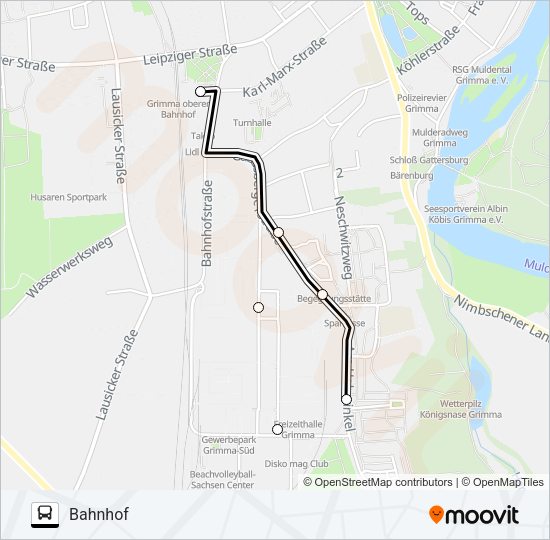 Автобус A: карта маршрута