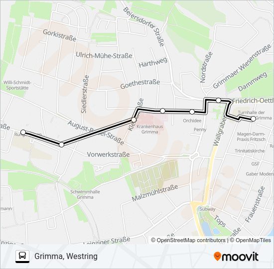 Автобус B: карта маршрута