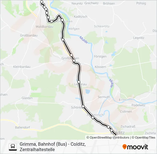 619 Route: Schedules, Stops & Maps - Grimma, Bahnhof >B Nicolaiplatz ...