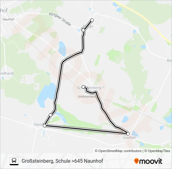 Автобус 645: карта маршрута