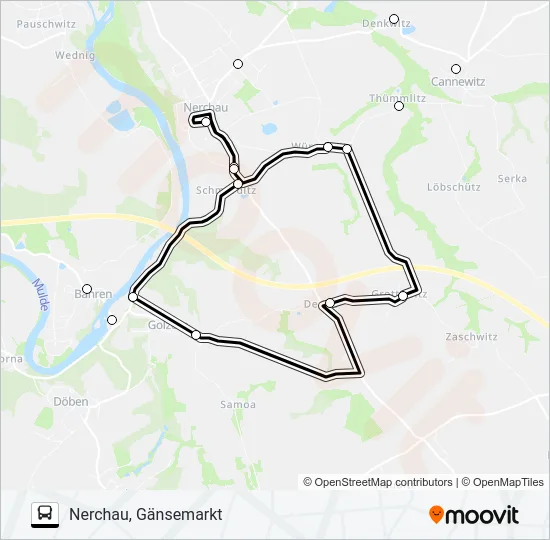 653 Bus Line Map