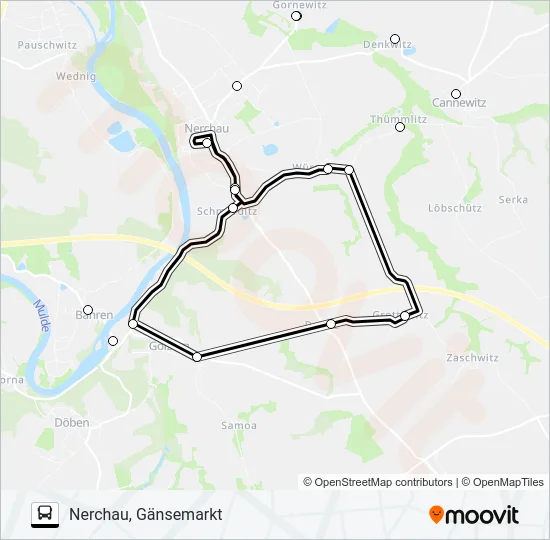 653 Bus Line Map