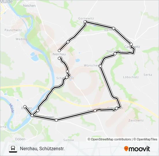 653 Bus Line Map