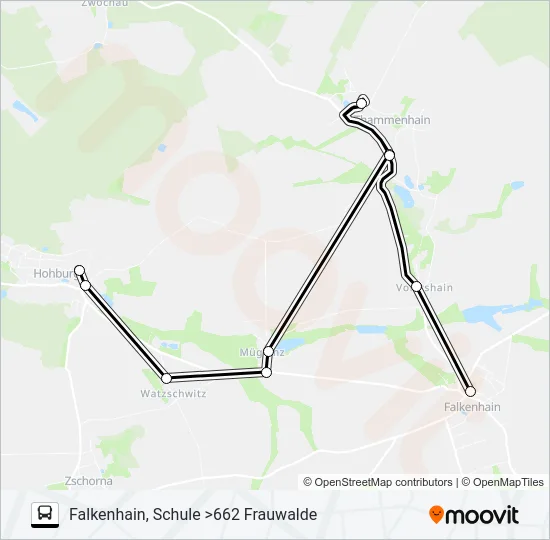 664 Bus Line Map
