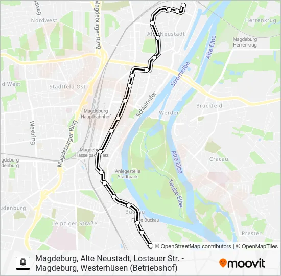 Трамвай 2: карта маршрута