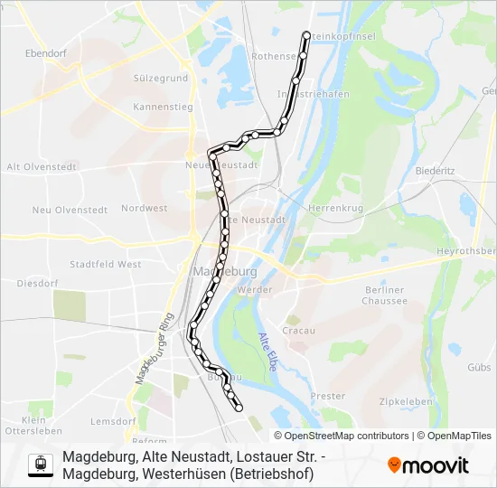 Трамвай 2: карта маршрута