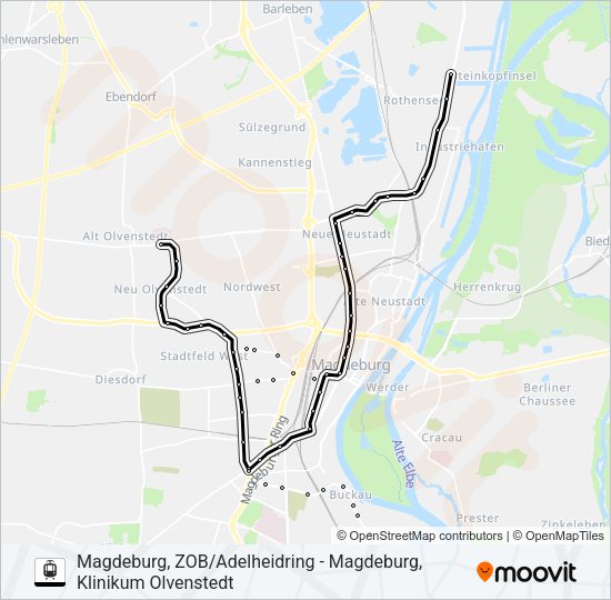 Трамвай 4: карта маршрута