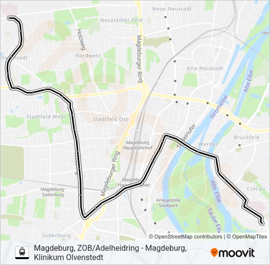 Трамвай 4: карта маршрута