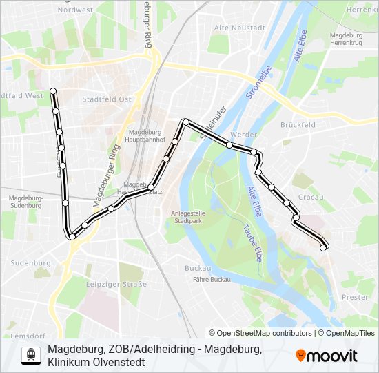 Трамвай 4: карта маршрута