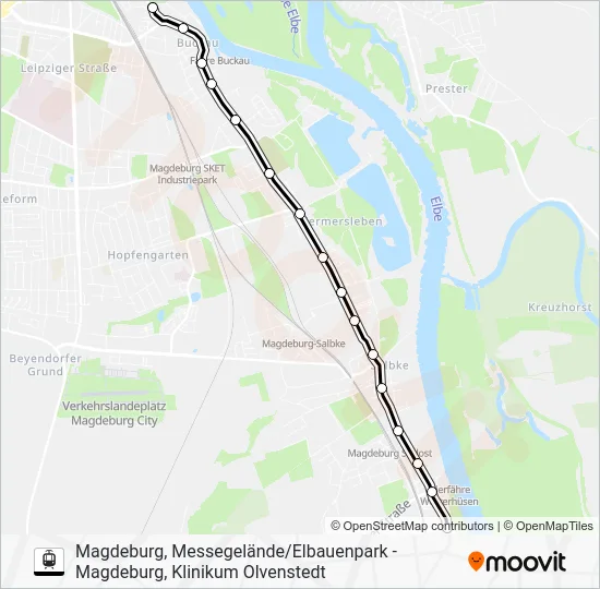 Трамвай 5: карта маршрута