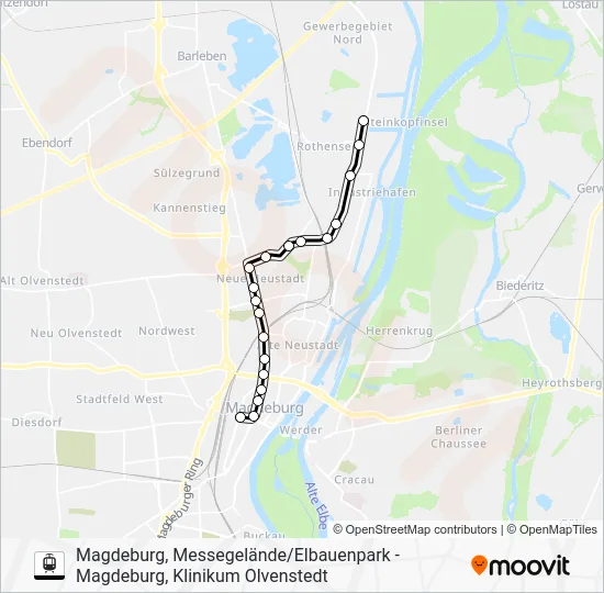 Трамвай 5: карта маршрута