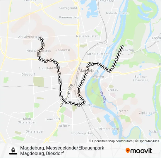 Трамвай 5: карта маршрута