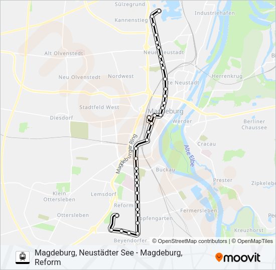 Straßenbahnlinie 9 Karte