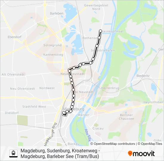 Трамвай 10: карта маршрута