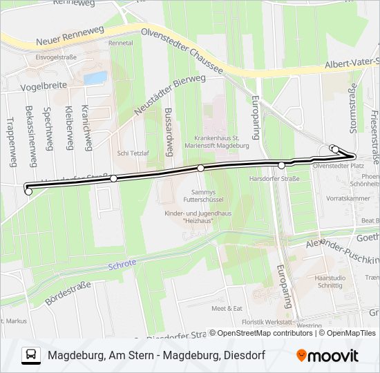 Автобус 72: карта маршрута