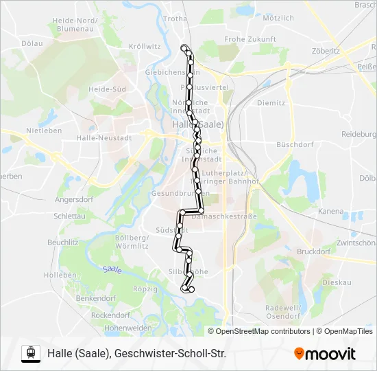 Трамвай 3: карта маршрута