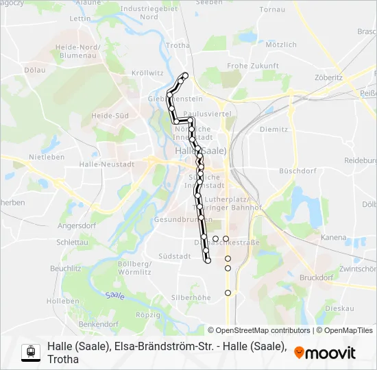 Трамвай 8: карта маршрута