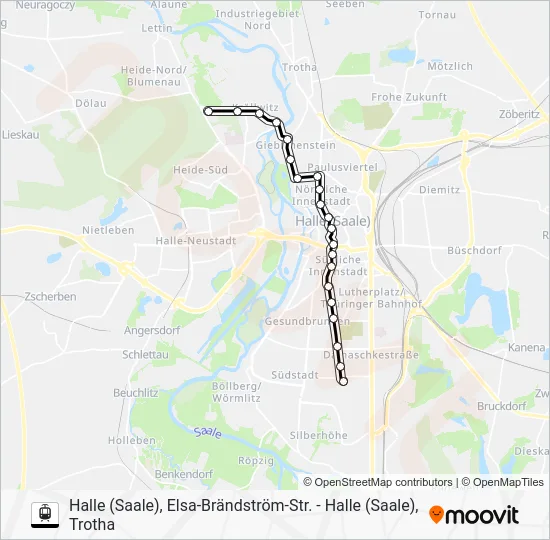Трамвай 8: карта маршрута