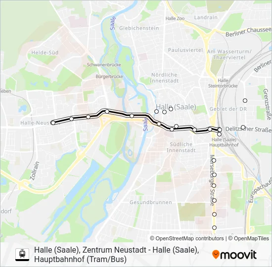 Трамвай 9: карта маршрута