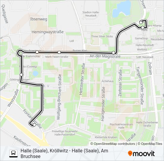 Автобус 21: карта маршрута