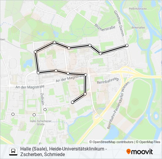 36 Route: Schedules, Stops & Maps - Halle (Saale), Gimritzer Damm (Updated)