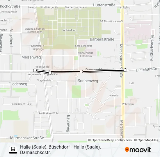 43 Bus Line Map