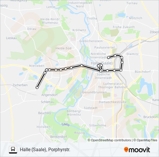 91 Route: Schedules, Stops & Maps - Halle (saale), Porphyrstr. (updated)