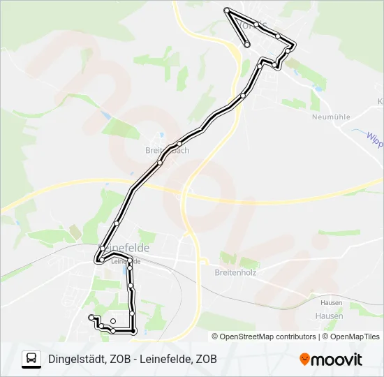 1 Bus Line Map