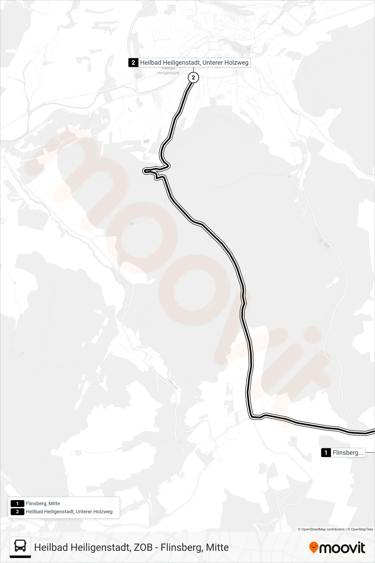 5 bus Line (Heilbad Heiligenstadt, Unterer Holzweg) route and stops on a map