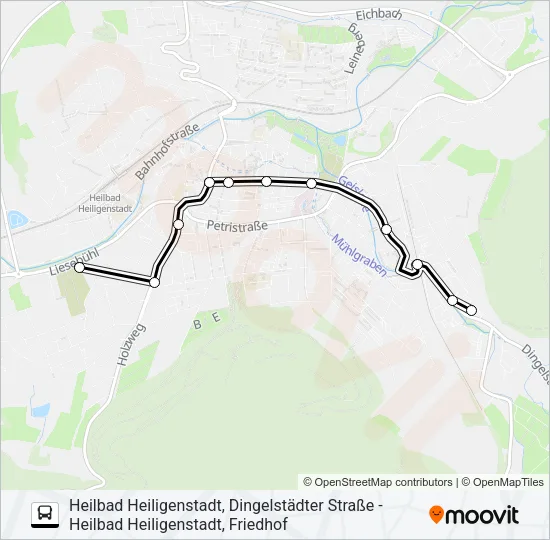 B Bus Line Map
