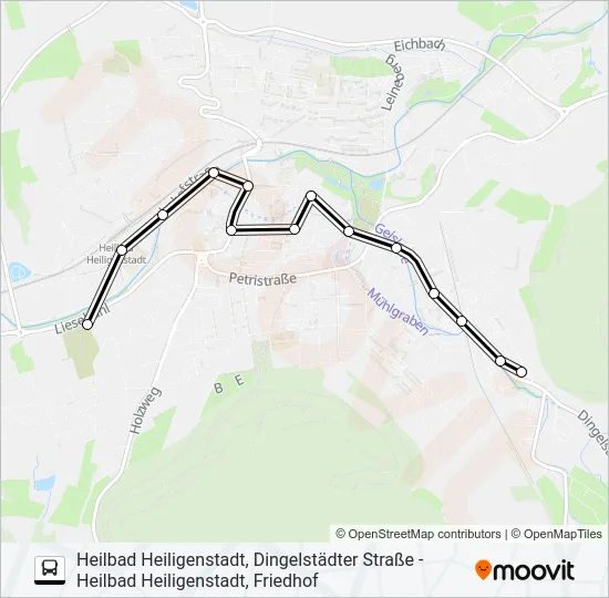 B Bus Line Map