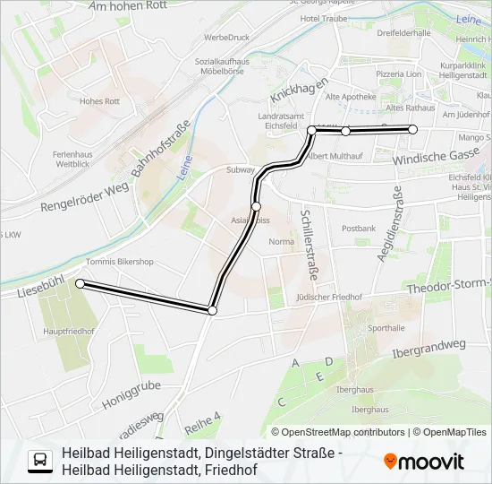 B Bus Line Map