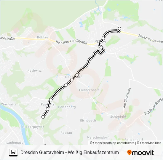 Автобус 98A: карта маршрута